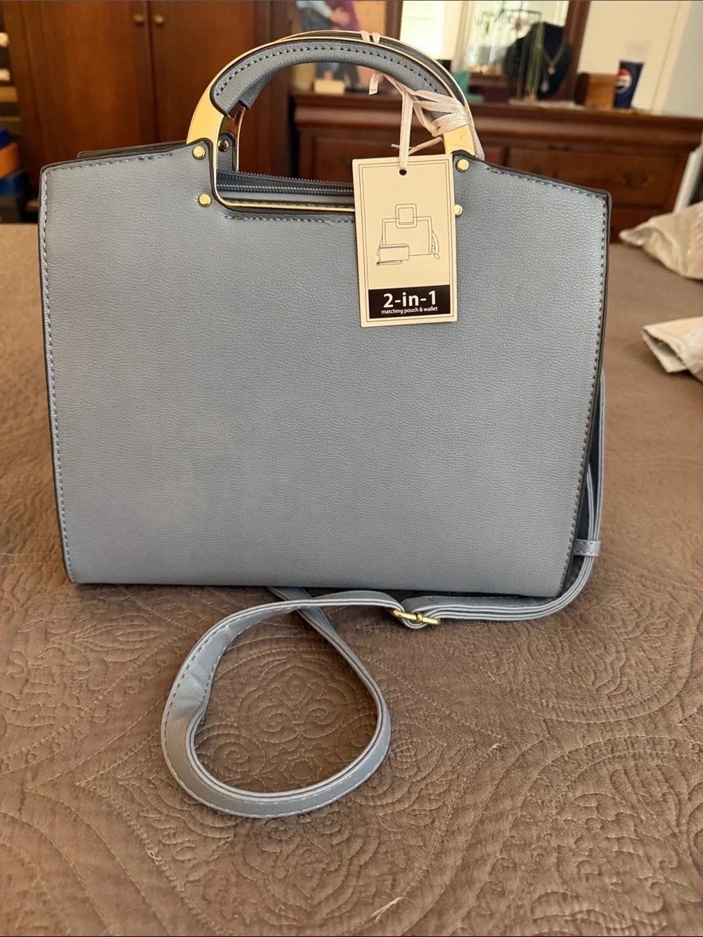 2-in-1 Light Blue Satchel & Wallet Set (NWT)